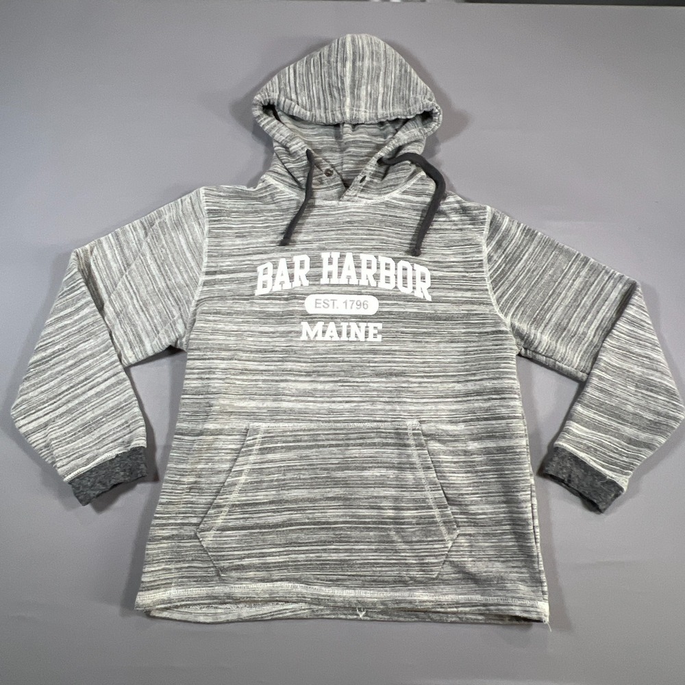 Artistry In Motion Bar Harbor Maine Hoodie Womens Medium Gray Space Dye Pullover